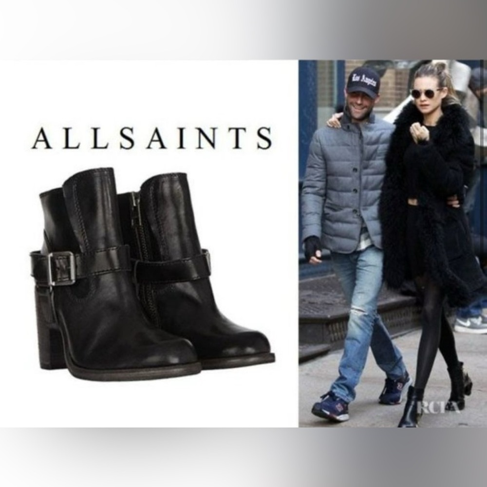 ALL SAINTS JULES BIKER BOOTS 37